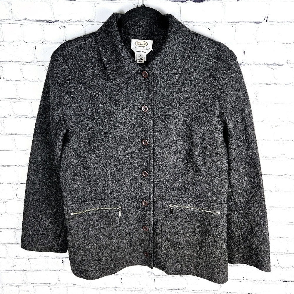 TALBOTS | alpaca wool blend button up jacket